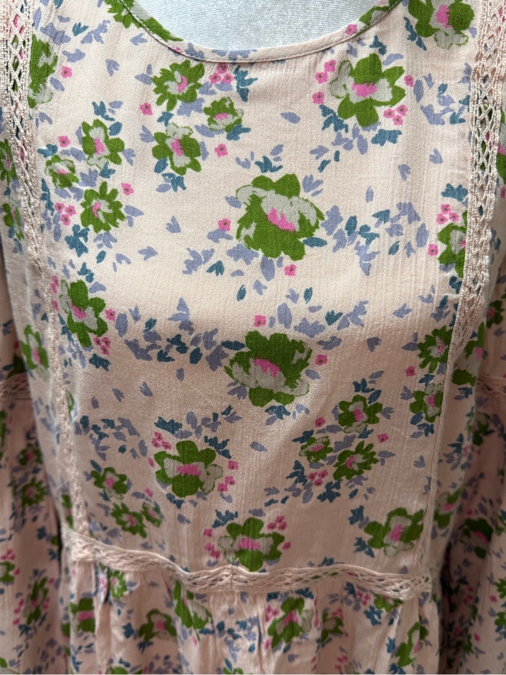 Matilda Jane Blush Pink Floral Long-Sleeve Peplum Dress size Small - Picture 3 of 7